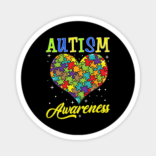 Colorful Autism Awareness Day Puzzle Heart Magnet